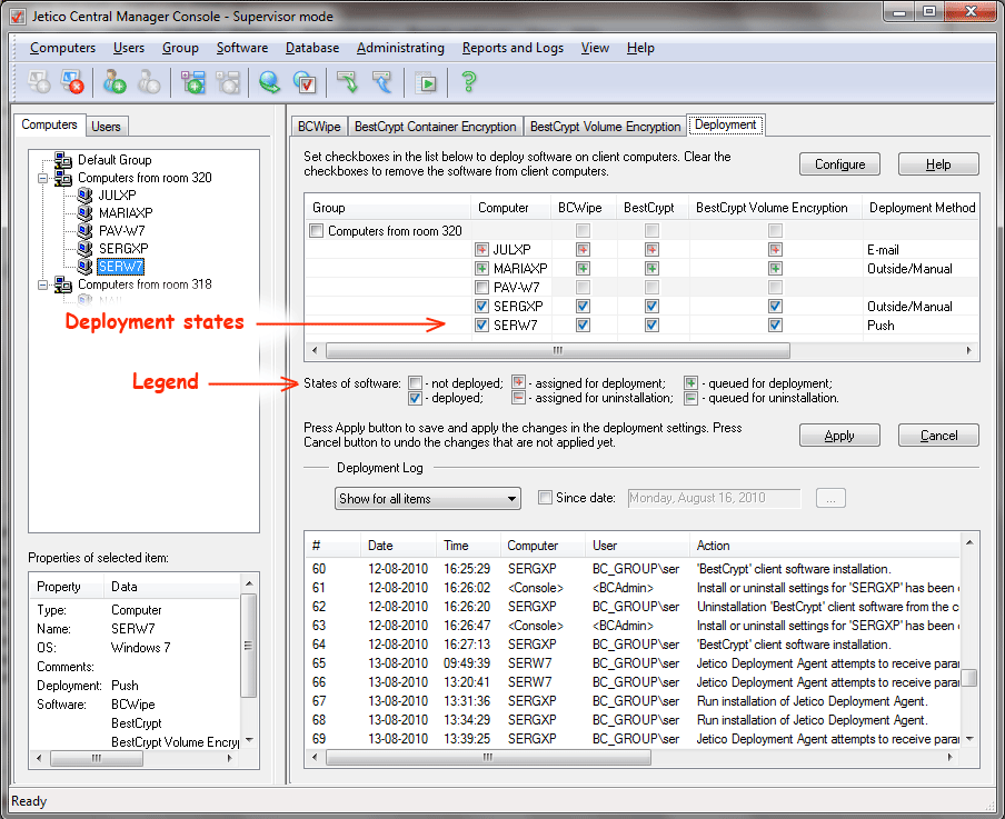 'Deployment' tab