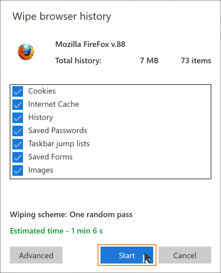 how to delete firefox history permanently