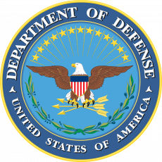 Official seal of the United States Department of Defense featuring an eagle, arrows, and olive branches