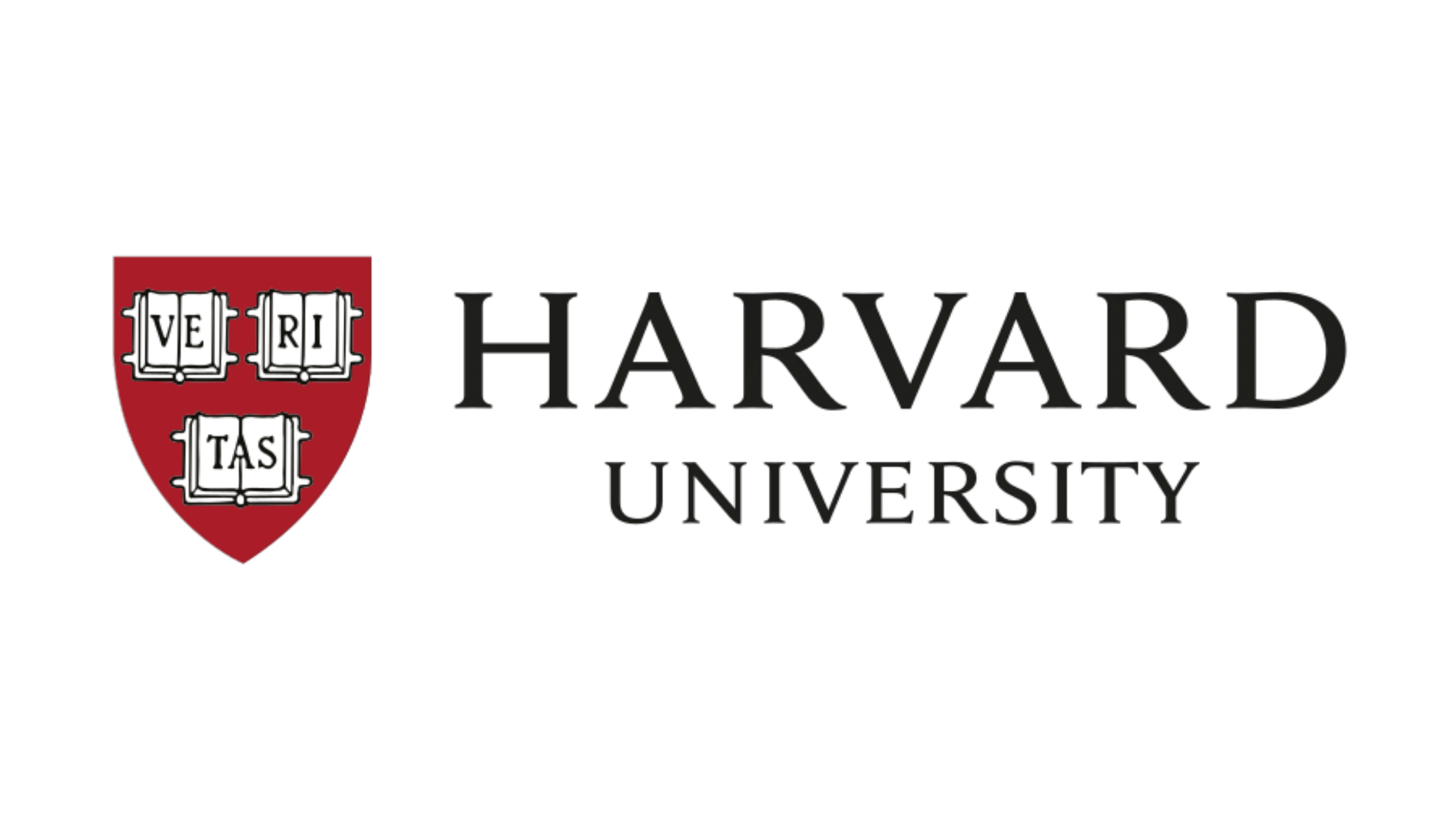 The official Harvard University logo, featuring the iconic crimson shield with the "VERITAS" motto and bold text